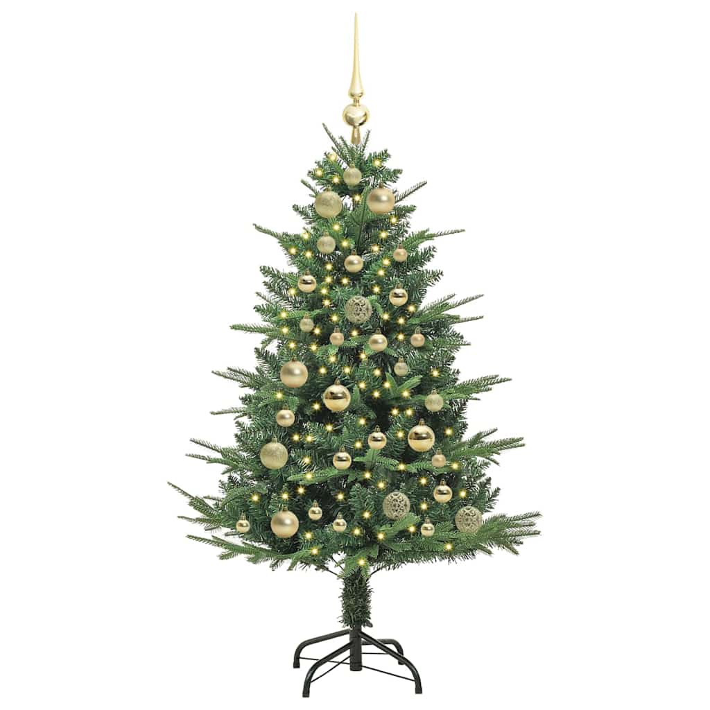 Artificial Pre-lit Christmas Tree with Ball Set 120 cm Green Width 120 cm with 150 LEDs &61 golden balls