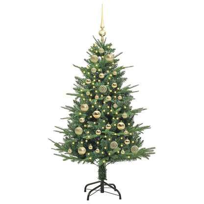 Artificial Pre-lit Christmas Tree with Ball Set 120 cm Green Width 120 cm with 150 LEDs &61 golden balls