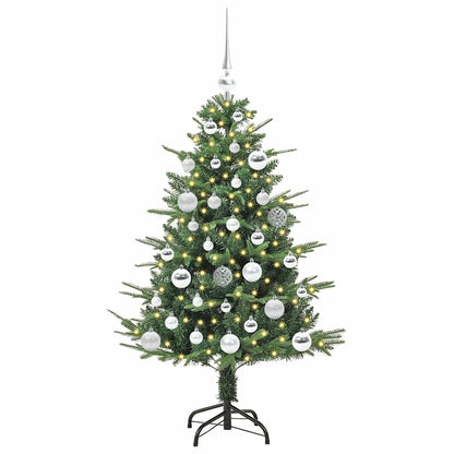 Artificial Pre-lit Christmas Tree with Ball Set 120 cm Green Width 120 cm with 150 LEDs &61 silver balls
