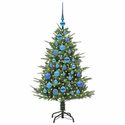 Artificial Pre-lit Christmas Tree with Ball Set 120 cm Green Width 120 cm with 150 LEDs &61 blue balls