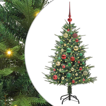Artificial Pre-lit Christmas Tree with Ball Set 120 cm Green Width 120 cm with 150 LEDs &61 multicolour balls