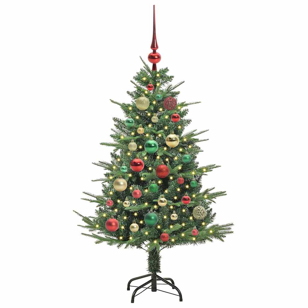 vidaXL Artificial Pre-lit Christmas Tree with Ball Set Green 120 cm 3