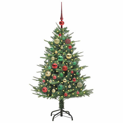 Artificial Pre-lit Christmas Tree with Ball Set 120 cm Green Width 120 cm with 150 LEDs &61 multicolour balls
