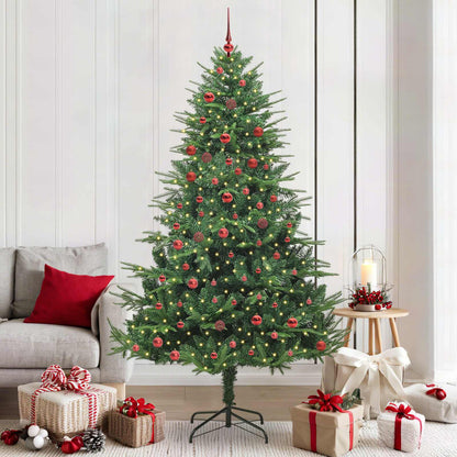 vidaXL Artificial Pre-lit Christmas Tree with Ball Set Green 210 cm 1