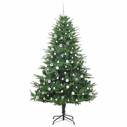 vidaXL Artificial Pre-lit Christmas Tree with Ball Set Green 210 cm 4