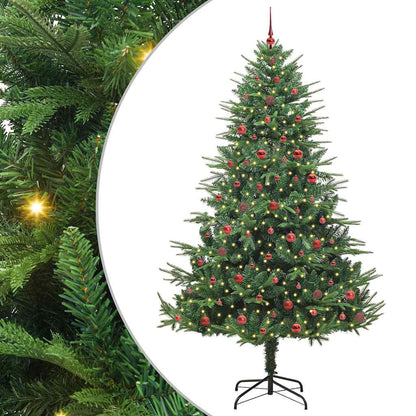 vidaXL Artificial Pre-lit Christmas Tree with Ball Set Green 240 cm 2
