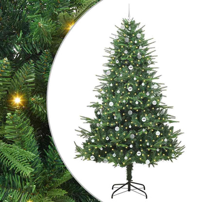 vidaXL Artificial Pre-lit Christmas Tree with Ball Set Green 240 cm 2