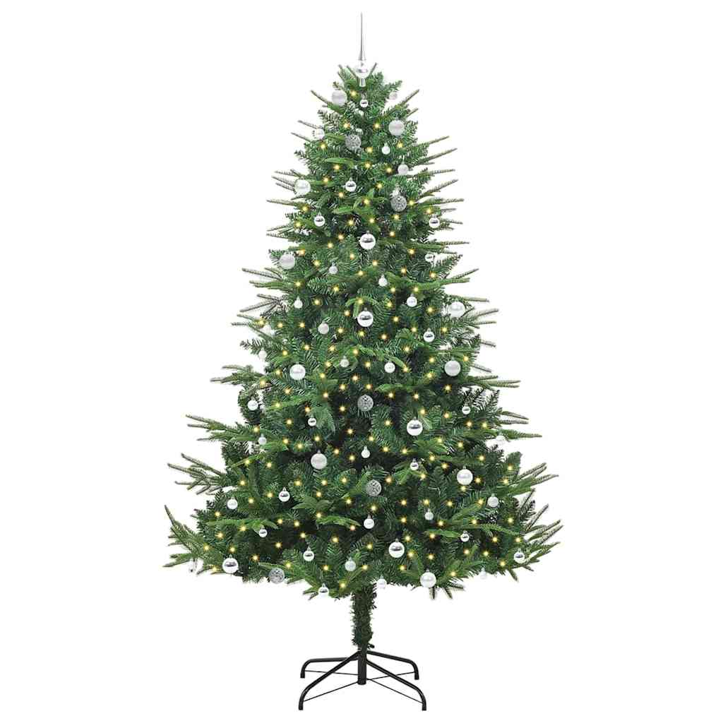 vidaXL Artificial Pre-lit Christmas Tree with Ball Set Green 240 cm 3