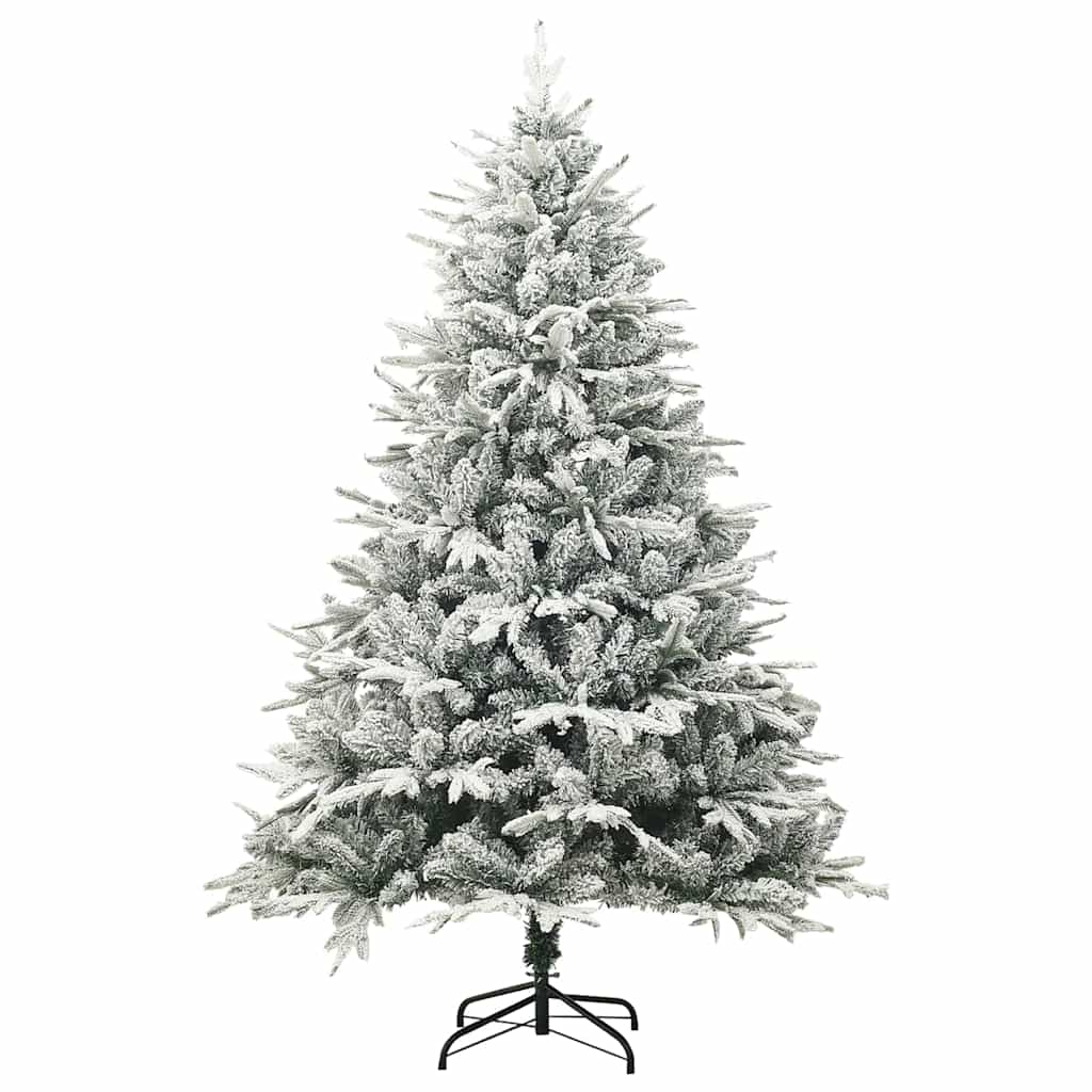 Artificial Pre-lit Christmas Tree with Ball Set Green 180 cm Green and White with 300 LEDs
