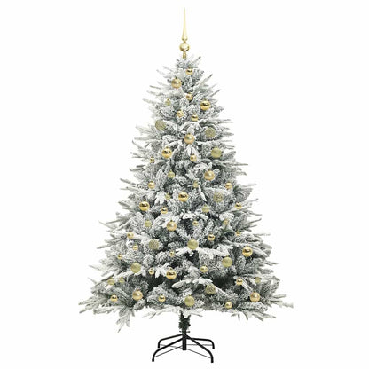 vidaXL Artificial Pre-lit Christmas Tree with Ball Set Green 180 cm 4