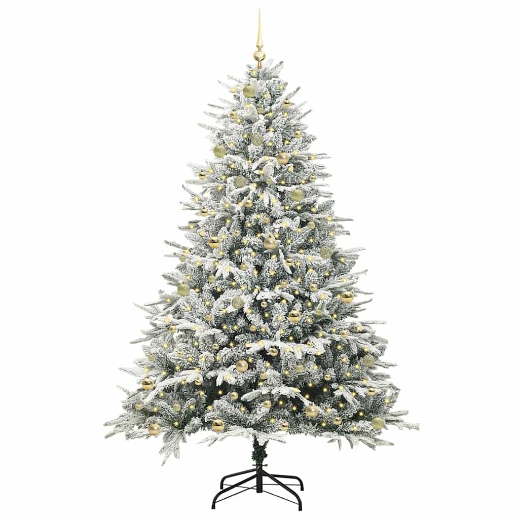 vidaXL Artificial Pre-lit Christmas Tree with Ball Set Green 240 cm 3