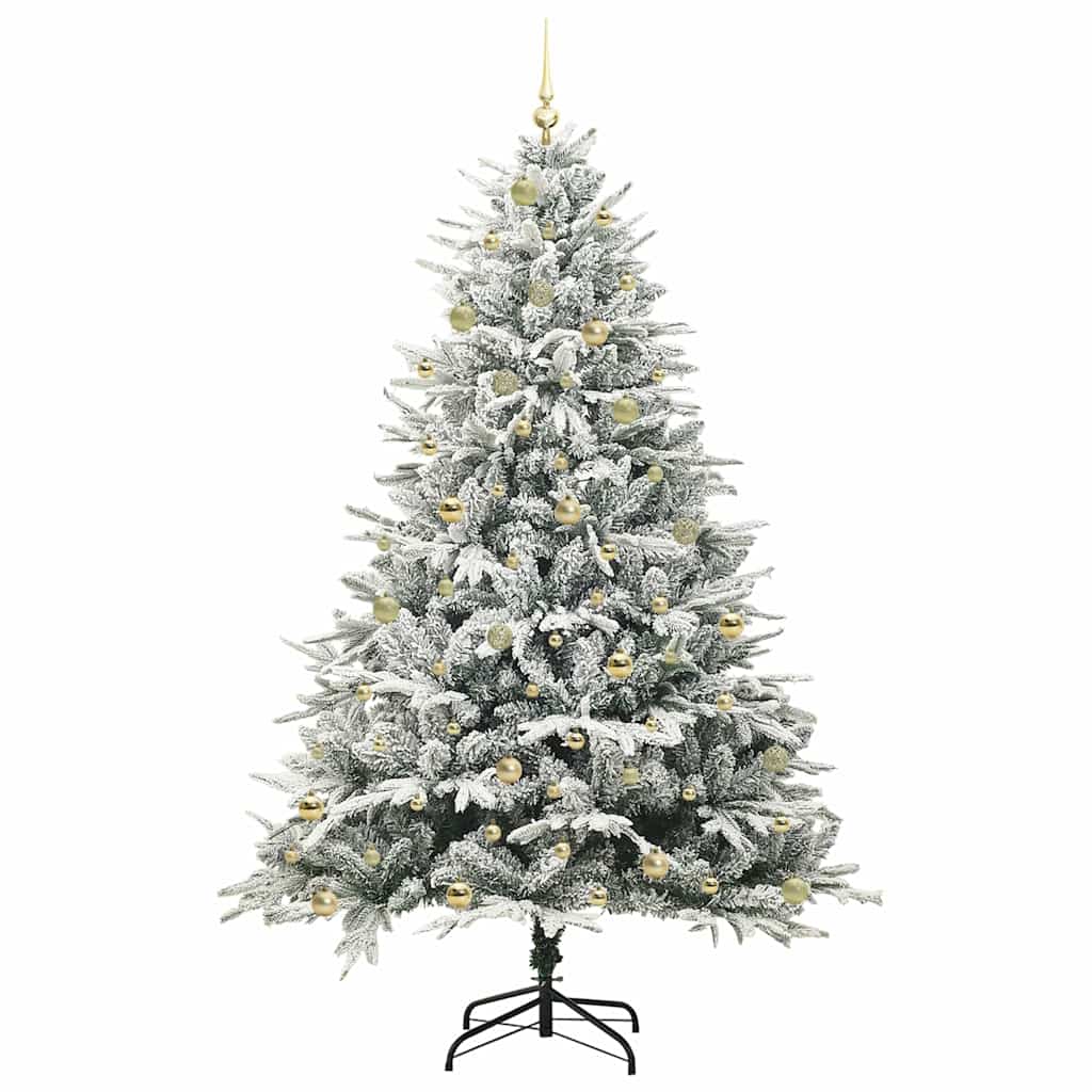 vidaXL Artificial Pre-lit Christmas Tree with Ball Set Green 240 cm 4