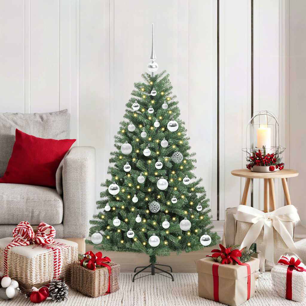 Artificial Hinged Christmas Tree Green 120 cm PVC and Metal