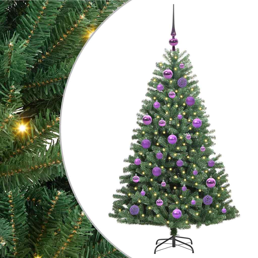 Artificial Hinged Christmas Tree Green 120 cm PVC and Metal