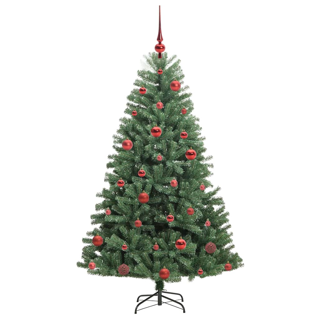 vidaXL Artificial Hinged Christmas Tree Green 150 cm PVC and Metal 4