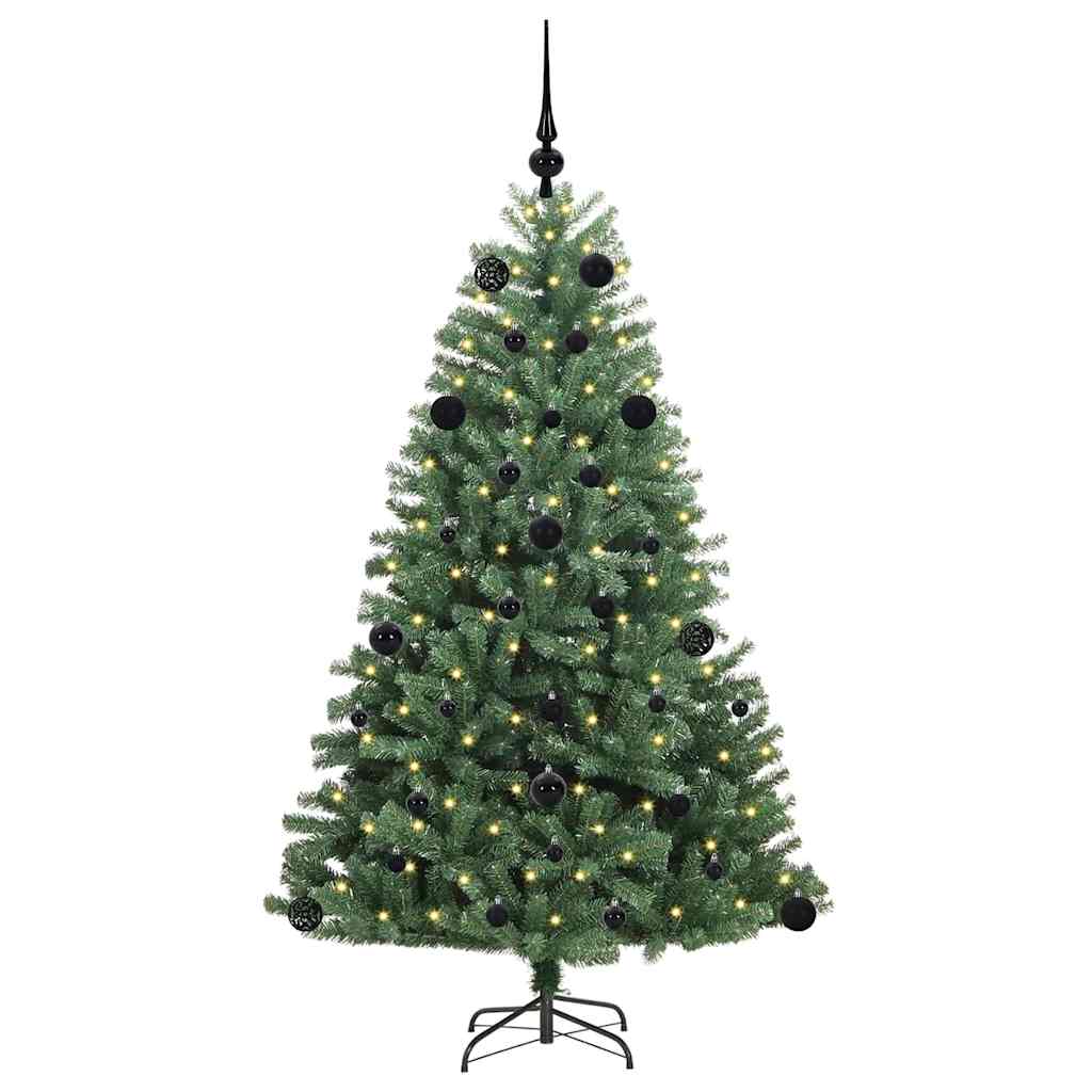 vidaXL Artificial Hinged Christmas Tree Green 150 cm PVC and Metal 3