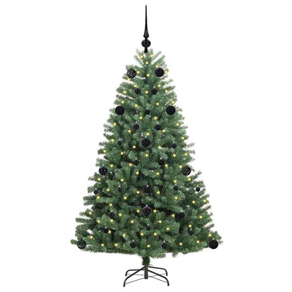vidaXL Artificial Hinged Christmas Tree Green 150 cm PVC and Metal 3