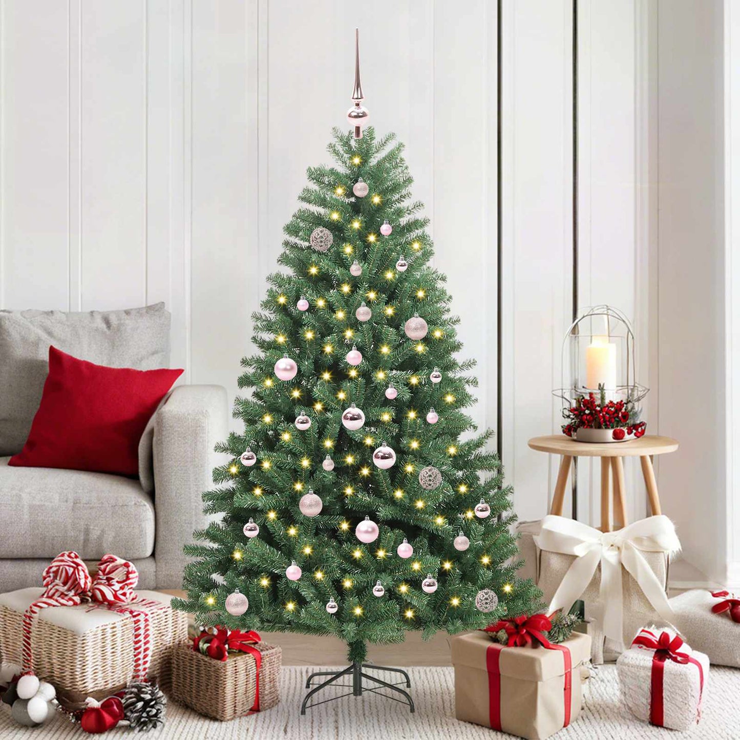 vidaXL Artificial Hinged Christmas Tree Green 150 cm PVC and Metal 1