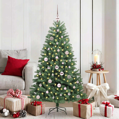 vidaXL Artificial Hinged Christmas Tree Green 150 cm PVC and Metal 1