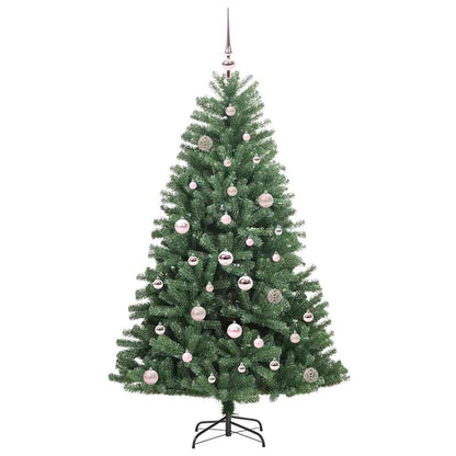 vidaXL Artificial Hinged Christmas Tree Green 150 cm PVC and Metal 4