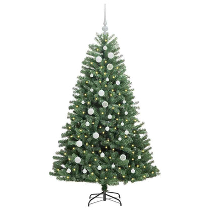 vidaXL Artificial Hinged Christmas Tree Green 150 cm PVC and Metal 3