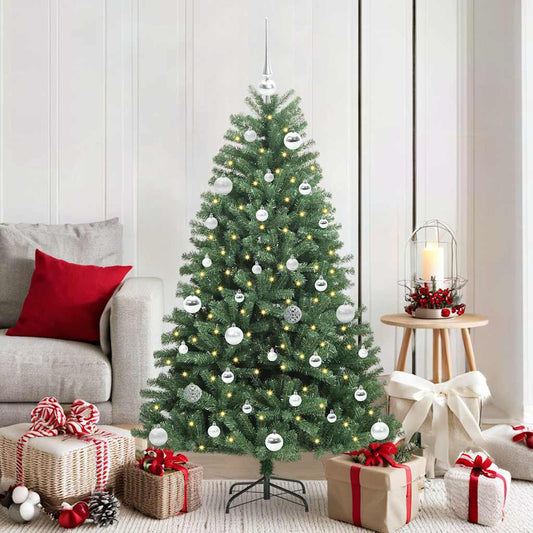 vidaXL Artificial Hinged Christmas Tree Green 150 cm PVC and Metal 1