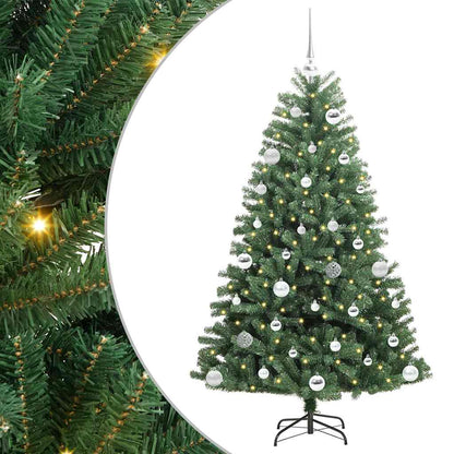 vidaXL Artificial Hinged Christmas Tree Green 150 cm PVC and Metal 2