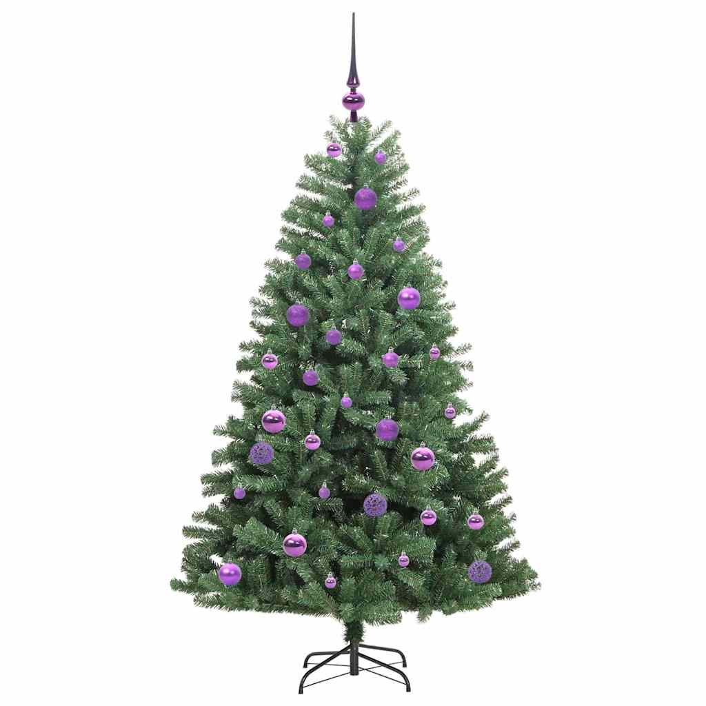 vidaXL Artificial Hinged Christmas Tree Green 150 cm PVC and Metal 4