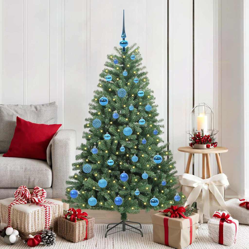 vidaXL Artificial Hinged Christmas Tree Green 150 cm PVC and Metal 1