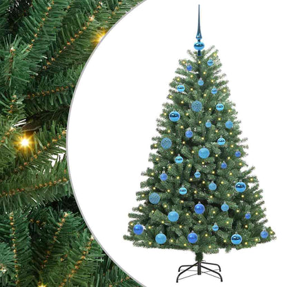 vidaXL Artificial Hinged Christmas Tree Green 150 cm PVC and Metal 2