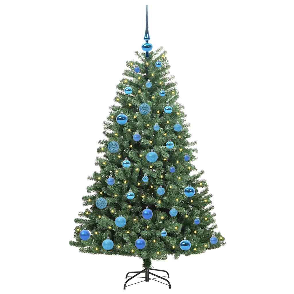 vidaXL Artificial Hinged Christmas Tree Green 150 cm PVC and Metal 3