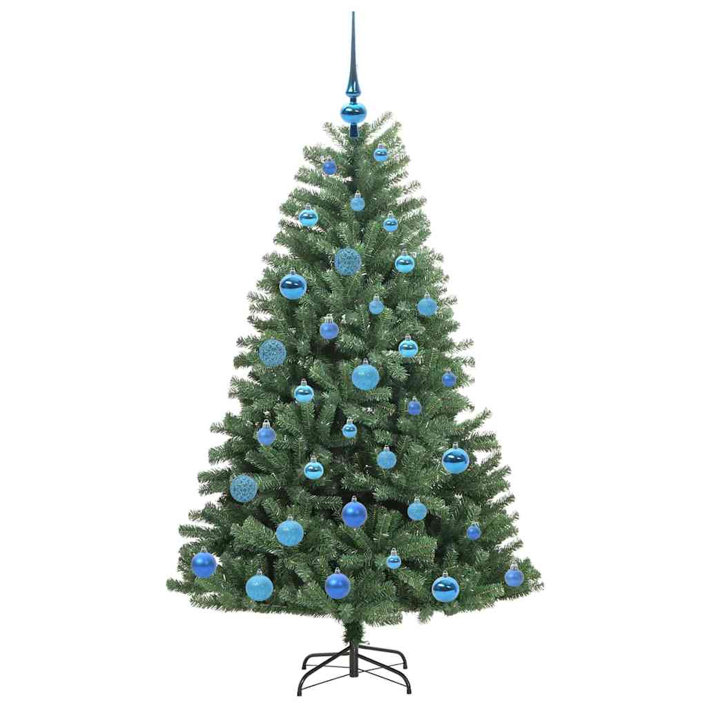 vidaXL Artificial Hinged Christmas Tree Green 150 cm PVC and Metal 4