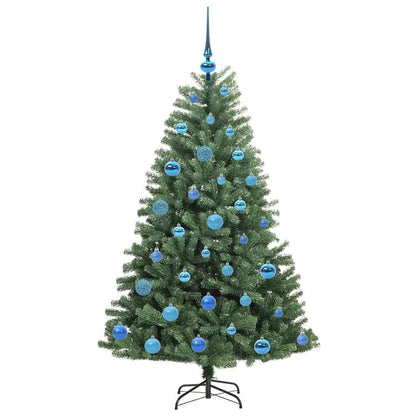 vidaXL Artificial Hinged Christmas Tree Green 150 cm PVC and Metal 4
