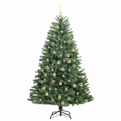 vidaXL Artificial Hinged Christmas Tree Green 180 cm PVC and Metal 4