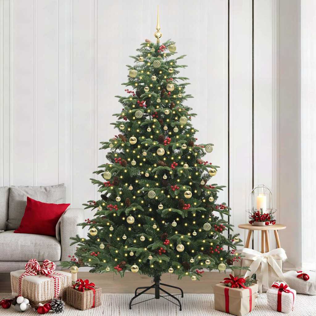 vidaXL Artificial Christmas Tree with 300 LEDs with Stand Green 240 cm 1
