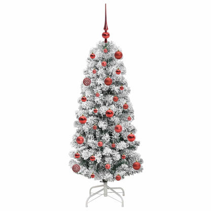 vidaXL Artificial Hinged Christmas Tree Green and White 120 cm 4