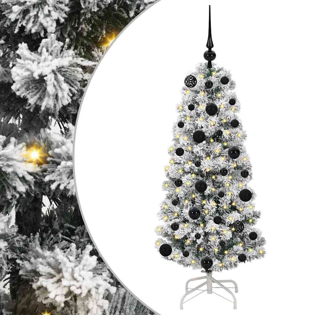vidaXL Artificial Hinged Christmas Tree Green and White 120 cm 2
