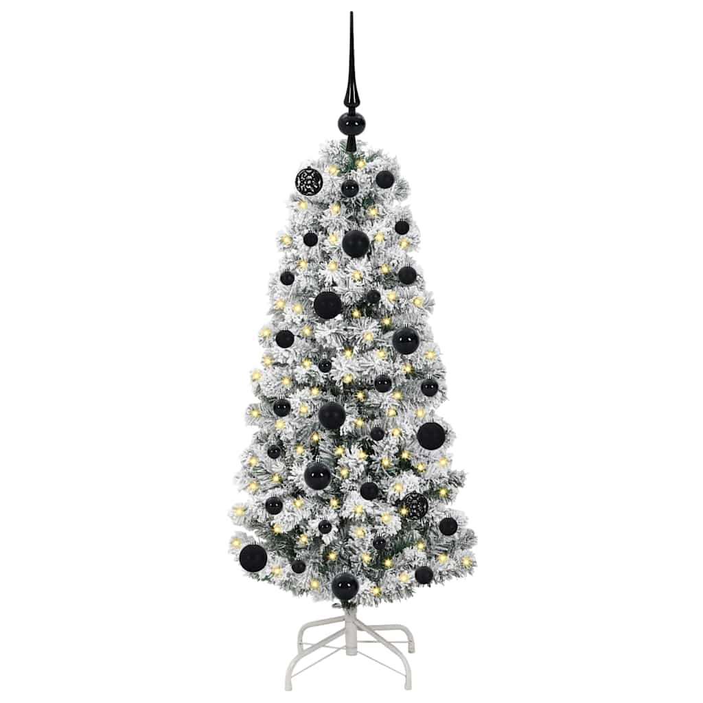 vidaXL Artificial Hinged Christmas Tree Green and White 120 cm 3