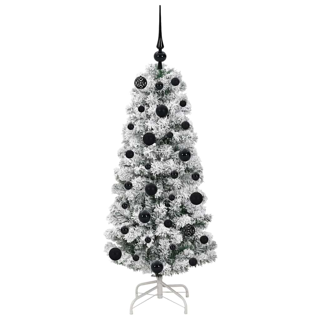 vidaXL Artificial Hinged Christmas Tree Green and White 120 cm 4