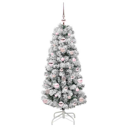 vidaXL Artificial Hinged Christmas Tree Green and White 120 cm 4