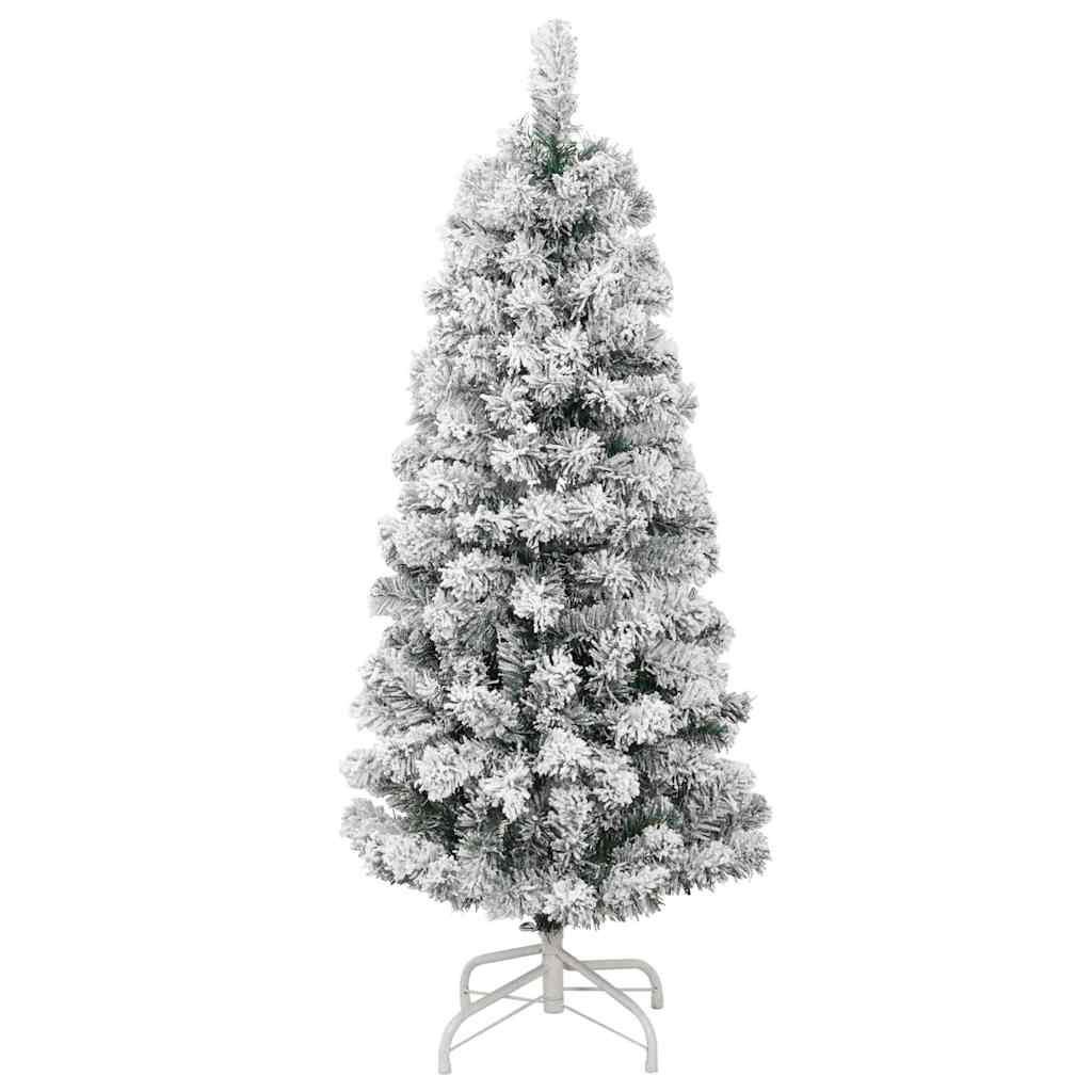 vidaXL Artificial Hinged Christmas Tree Green and White 120 cm 5