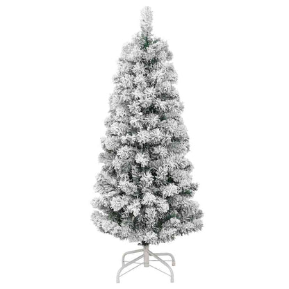 vidaXL Artificial Hinged Christmas Tree Green and White 120 cm 5
