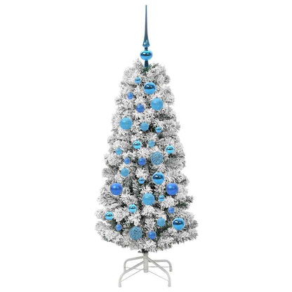 vidaXL Artificial Hinged Christmas Tree Green and White 120 cm 4