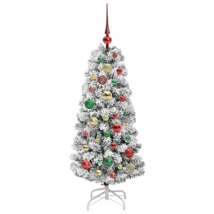 vidaXL Artificial Hinged Christmas Tree Green and White 120 cm 6