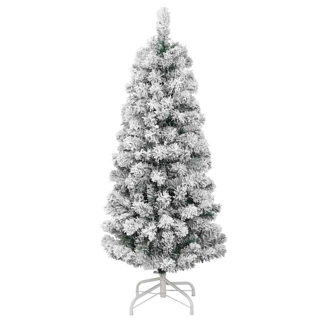 vidaXL Artificial Hinged Christmas Tree Green and White 150 cm 5
