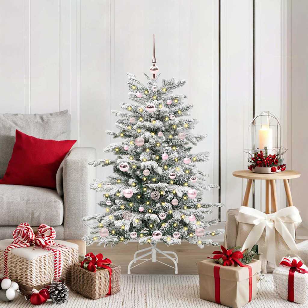 vidaXL Artificial Hinged Christmas Tree White 120 cm PE and PVC 1