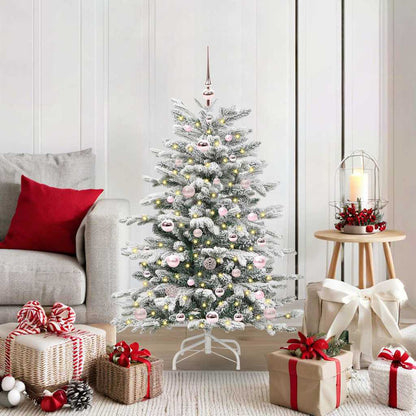 vidaXL Artificial Hinged Christmas Tree White 120 cm PE and PVC 1