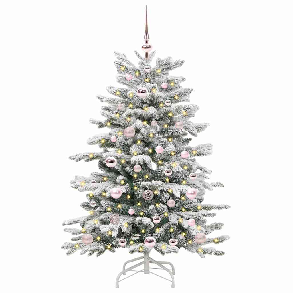 vidaXL Artificial Hinged Christmas Tree White 120 cm PE and PVC 3