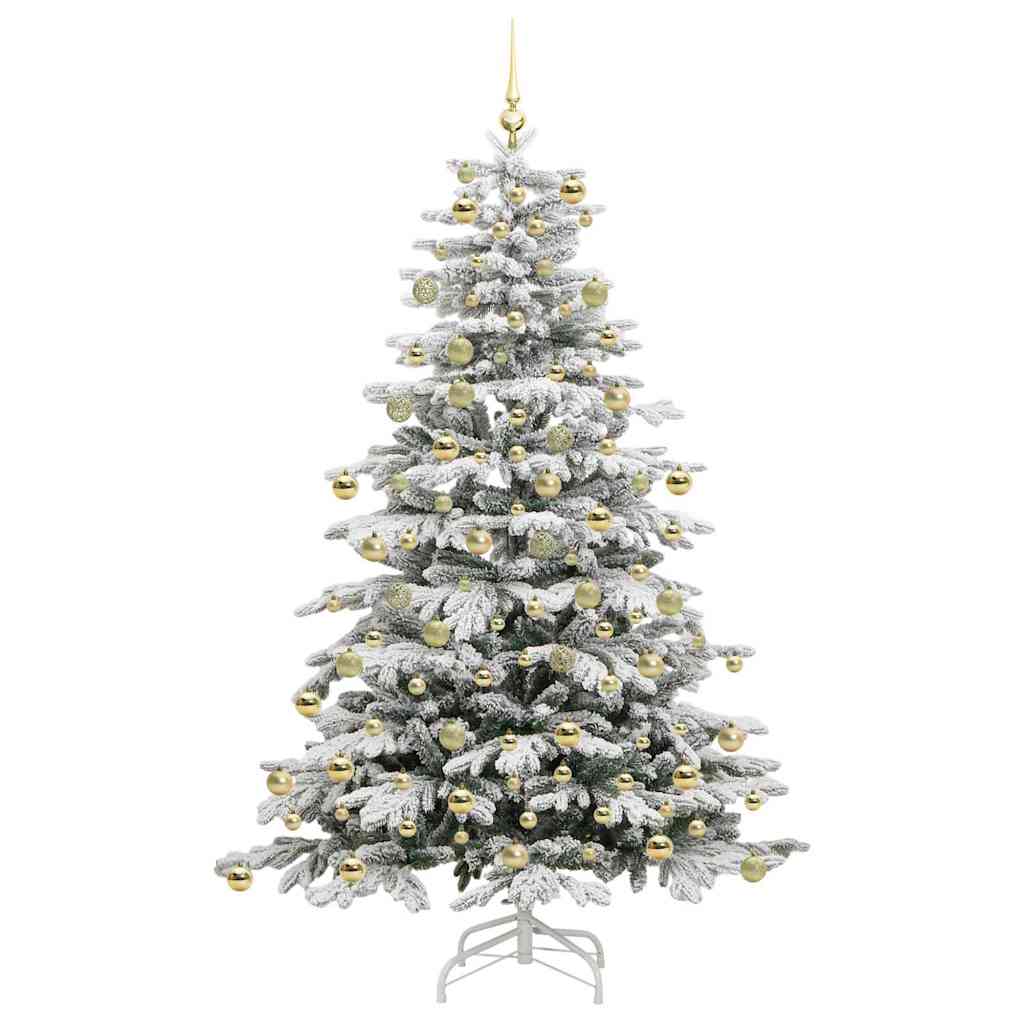 vidaXL Artificial Hinged Christmas Tree White 210 cm PE and PVC 4