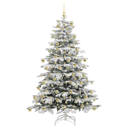vidaXL Artificial Hinged Christmas Tree White 210 cm PE and PVC 4